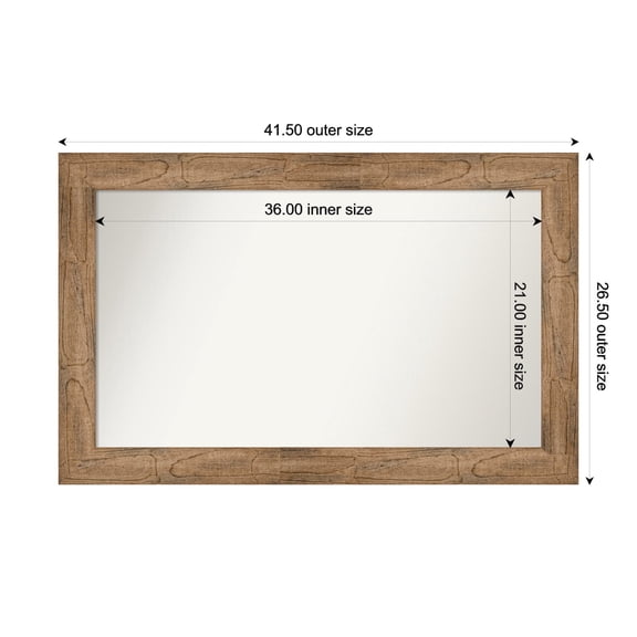 Amanti Art Custom Wall and Bathroom Mirror (26.5 x 41.5 in.), Owl Brown Frame