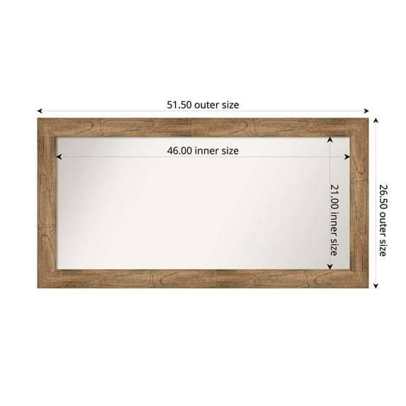 Amanti Art Custom Wall and Bathroom Mirror (26.5 x 51.5 in.), Owl Brown Frame