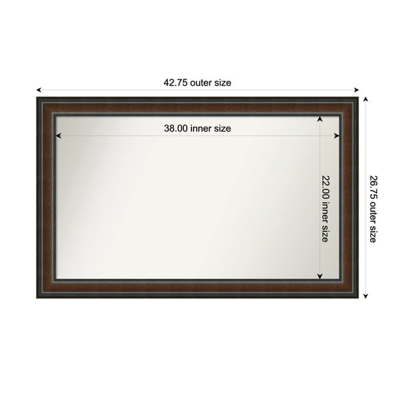 Amanti Art Custom Wall and Bathroom Mirror (26.75 x 42.75 in.), Cyprus Walnut Frame