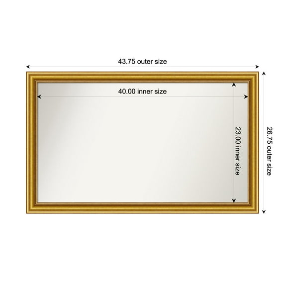Amanti Art Custom Wall and Bathroom Mirror (26.75 x 43.75 in.), Townhouse Gold Frame
