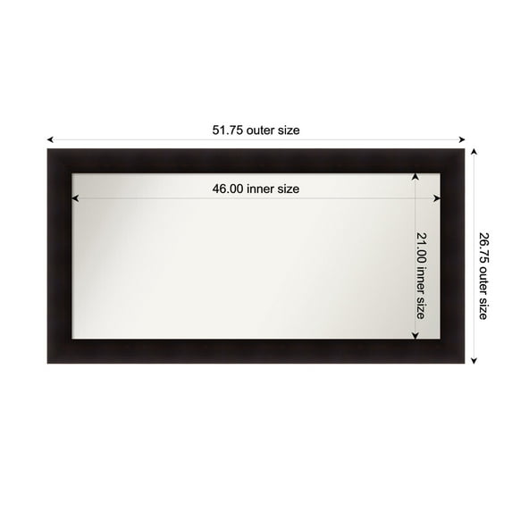 Amanti Art Custom Wall and Bathroom Mirror (26.75 x 51.75 in.), Portico Espresso Frame