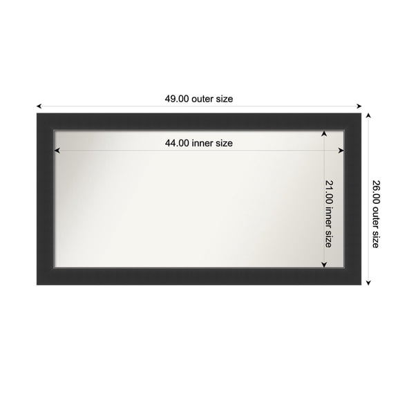 Amanti Art Custom Wall and Bathroom Mirror (26 x 49 in.), Corvino Black Frame