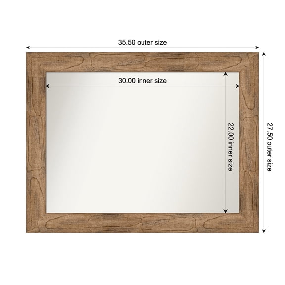 Amanti Art Custom Wall and Bathroom Mirror (27.5 x 35.5 in.), Owl Brown Frame