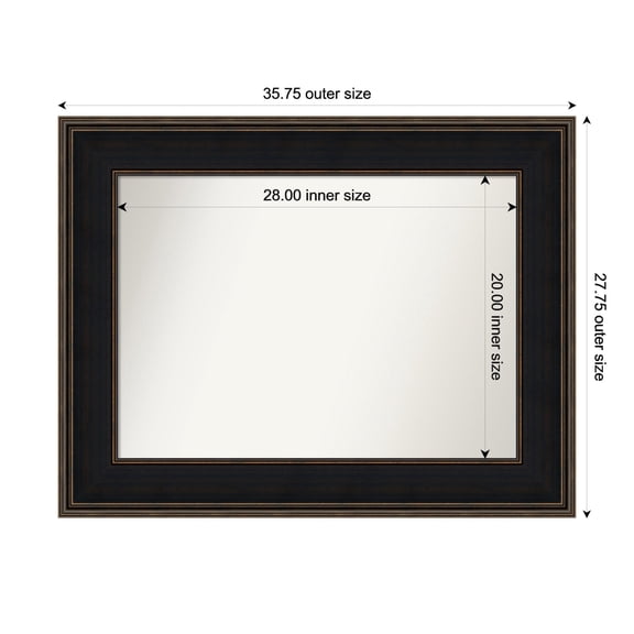 Amanti Art Custom Wall and Bathroom Mirror (27.75 x 35.75 in.), Mezzanine Espresso Frame