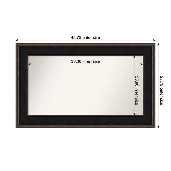 Amanti Art Custom Wall and Bathroom Mirror (27.75 x 45.75 in.), Mezzanine Espresso Frame
