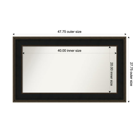 Amanti Art Custom Wall and Bathroom Mirror (27.75 x 47.75 in.), Mezzanine Espresso Frame