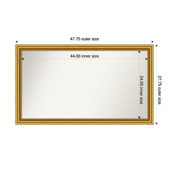 Amanti Art Custom Wall and Bathroom Mirror (27.75 x 47.75 in.), Townhouse Gold Frame