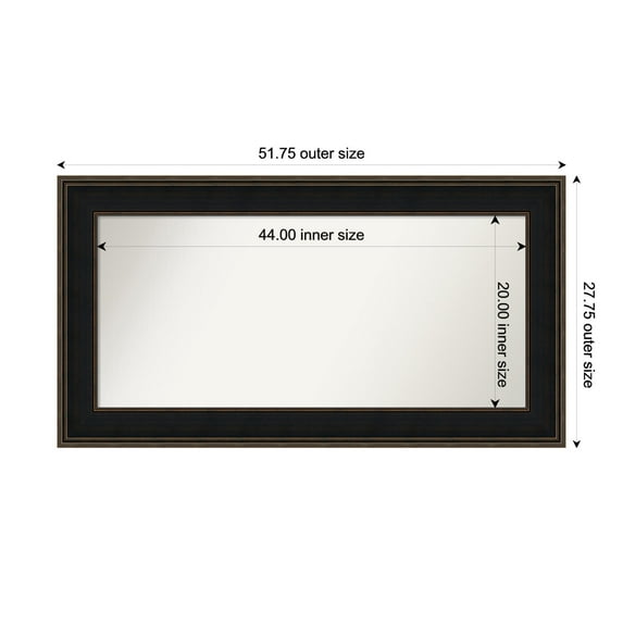 Amanti Art Custom Wall and Bathroom Mirror (27.75 x 51.75 in.), Mezzanine Espresso Frame