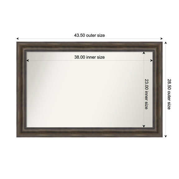 Amanti Art Custom Wall and Bathroom Mirror (28.5 x 43.5 in.), Rustic Pine Brown Frame