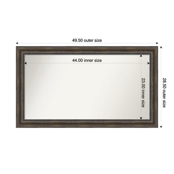 Amanti Art Custom Wall and Bathroom Mirror (28.5 x 49.5 in.), Rustic Pine Brown Frame