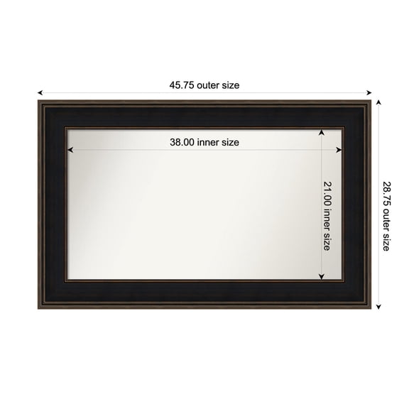 Amanti Art Custom Wall and Bathroom Mirror (28.75 x 45.75 in.), Mezzanine Espresso Frame