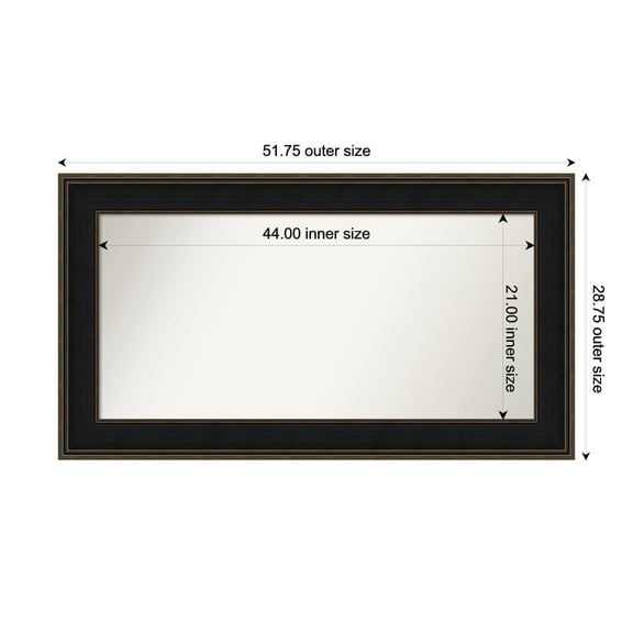 Amanti Art Custom Wall and Bathroom Mirror (28.75 x 51.75 in.), Mezzanine Espresso Frame