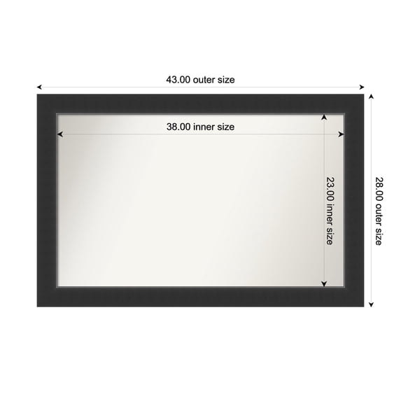 Amanti Art Custom Wall and Bathroom Mirror (28 x 43 in.), Corvino Black Frame