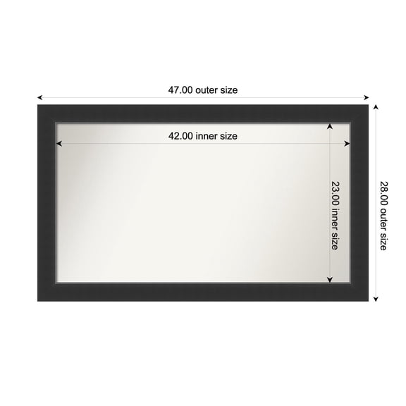 Amanti Art Custom Wall and Bathroom Mirror (28 x 47 in.), Corvino Black Frame