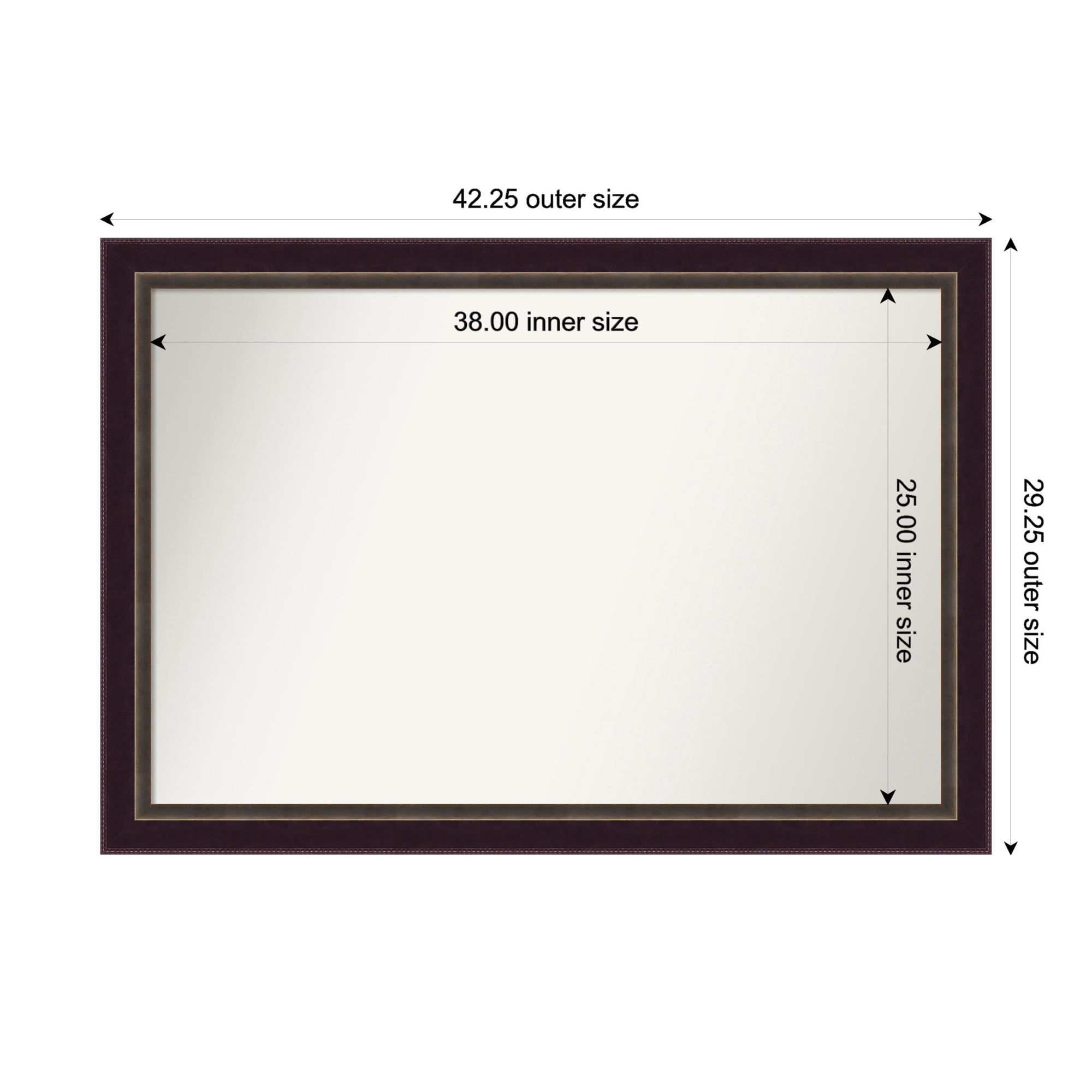 Amanti Art Custom Wall and Bathroom Mirror (29.25 x 42.25 in.), Signore Bronze Frame