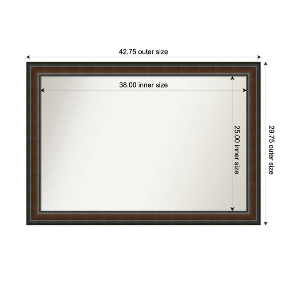 Amanti Art Custom Wall and Bathroom Mirror (29.75 x 42.75 in.), Cyprus Walnut Frame