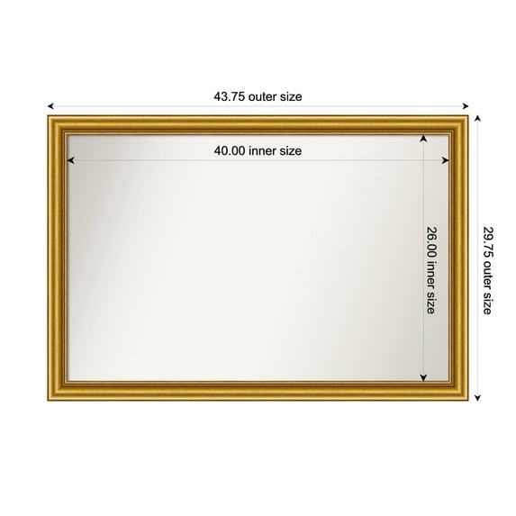 Amanti Art Custom Wall and Bathroom Mirror (29.75 x 43.75 in.), Townhouse Gold Frame