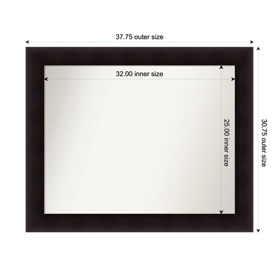 Amanti Art Custom Wall and Bathroom Mirror (30.75 x 37.75 in.), Portico Espresso Frame