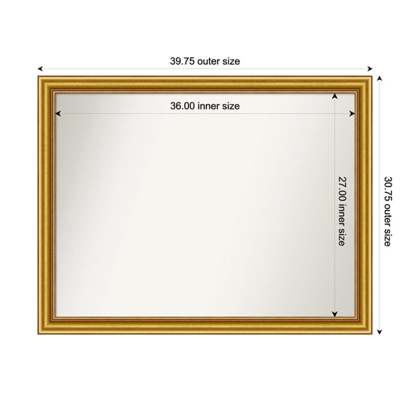 Amanti Art Custom Wall and Bathroom Mirror (30.75 x 39.75 in.), Townhouse Gold Frame