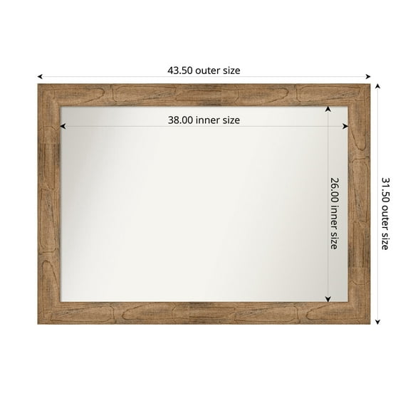 Amanti Art Custom Wall and Bathroom Mirror (31.5 x 43.5 in.), Owl Brown Frame
