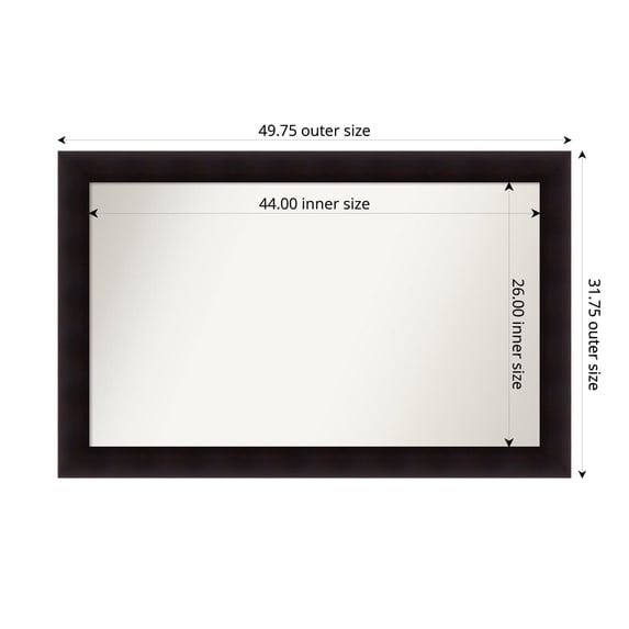 Amanti Art Custom Wall and Bathroom Mirror (31.75 x 49.75 in.), Portico Espresso Frame