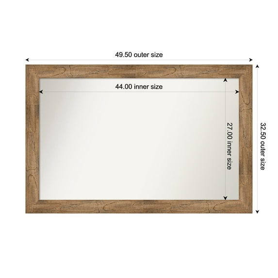 Amanti Art Custom Wall and Bathroom Mirror (32.5 x 49.5 in.), Owl Brown Frame