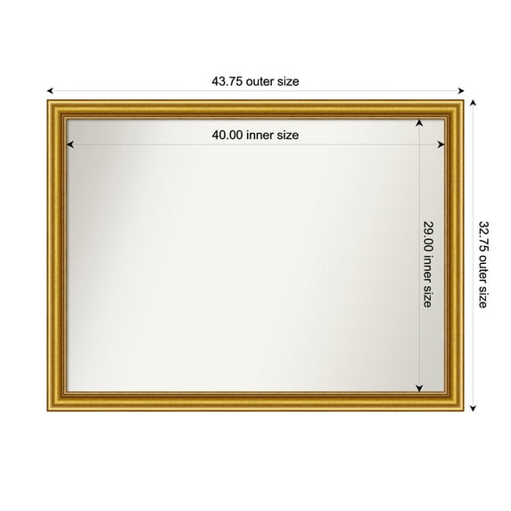 Amanti Art Custom Wall and Bathroom Mirror (32.75 x 43.75 in.), Townhouse Gold Frame