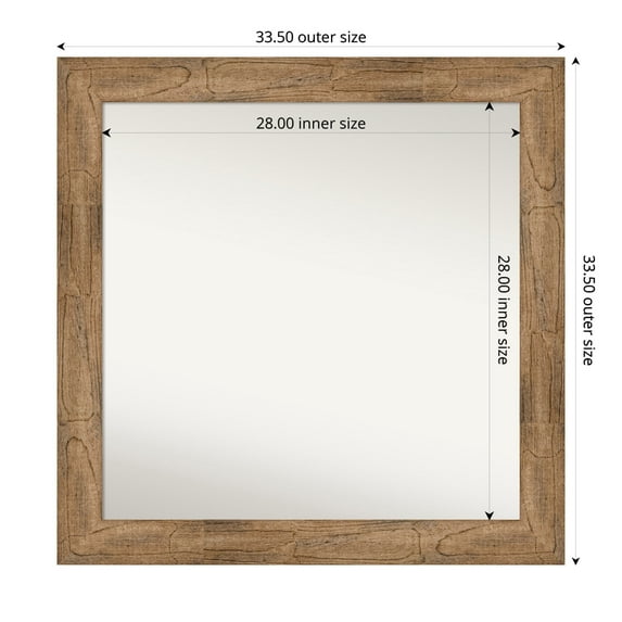 Amanti Art Custom Wall and Bathroom Mirror (33.5 x 33.5 in.), Owl Brown Frame