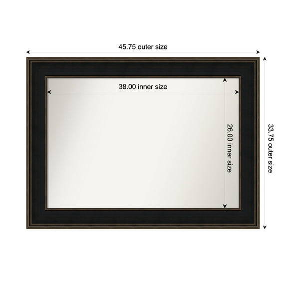 Amanti Art Custom Wall and Bathroom Mirror (33.75 x 45.75 in.), Mezzanine Espresso Frame
