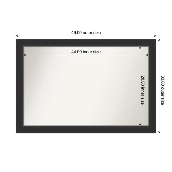 Amanti Art Custom Wall and Bathroom Mirror (33 x 49 in.), Corvino Black Frame
