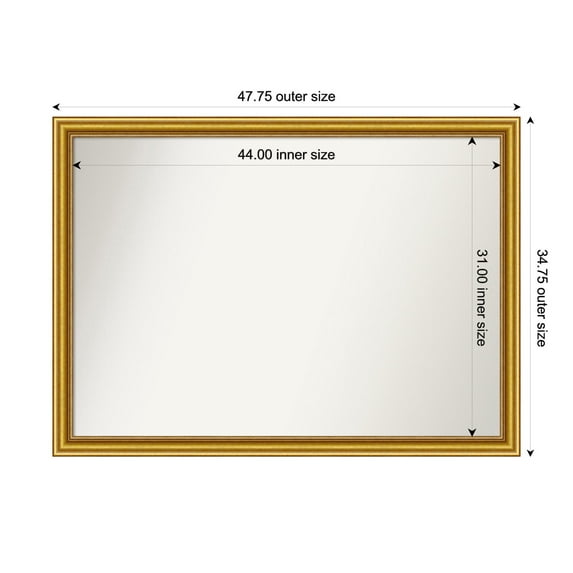 Amanti Art Custom Wall and Bathroom Mirror (34.75 x 47.75 in.), Townhouse Gold Frame