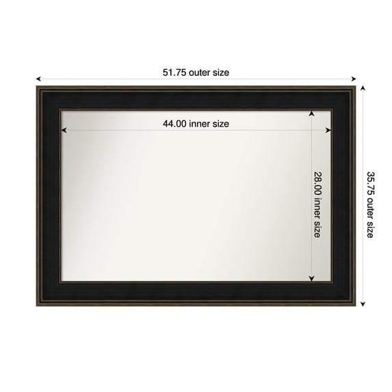 Amanti Art Custom Wall and Bathroom Mirror (35.75 x 51.75 in.), Mezzanine Espresso Frame