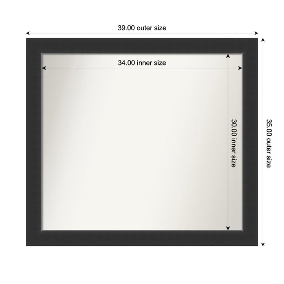 Amanti Art Custom Wall and Bathroom Mirror (35 x 39 in.), Corvino Black Frame