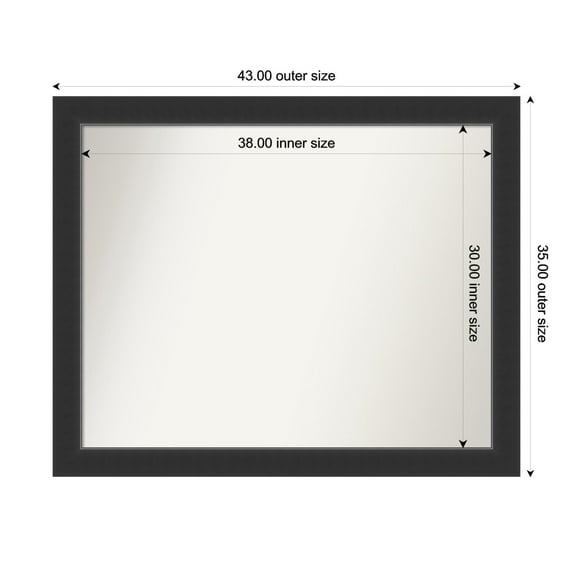 Amanti Art Custom Wall and Bathroom Mirror (35 x 43 in.), Corvino Black Frame