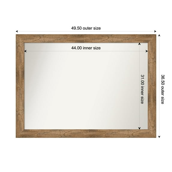 Amanti Art Custom Wall and Bathroom Mirror (36.5 x 49.5 in.), Owl Brown Frame