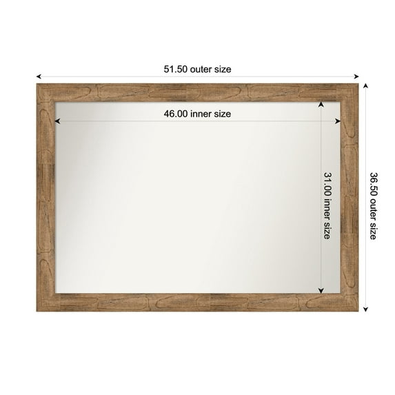 Amanti Art Custom Wall and Bathroom Mirror (36.5 x 51.5 in.), Owl Brown Frame
