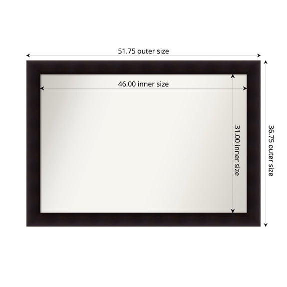 Amanti Art Custom Wall and Bathroom Mirror (36.75 x 51.75 in.), Portico Espresso Frame