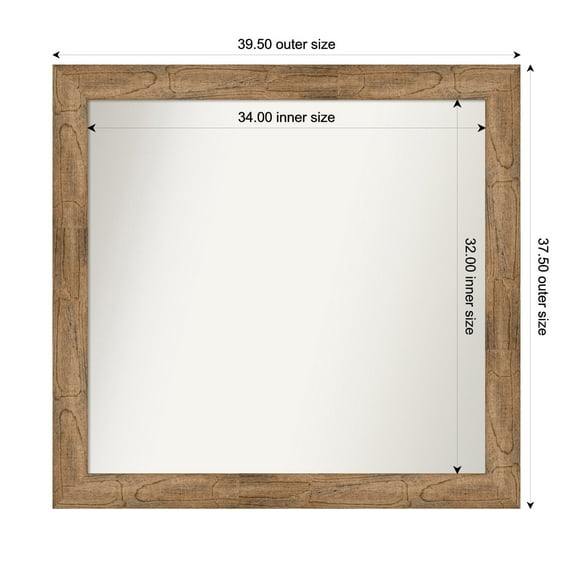 Amanti Art Custom Wall and Bathroom Mirror (37.5 x 39.5 in.), Owl Brown Frame