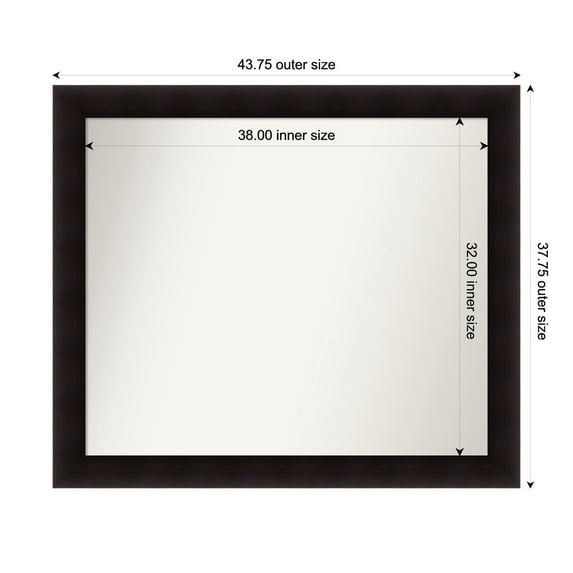 Amanti Art Custom Wall and Bathroom Mirror (37.75 x 43.75 in.), Portico Espresso Frame