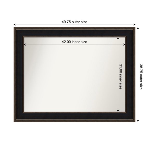 Amanti Art Custom Wall and Bathroom Mirror (38.75 x 49.75 in.), Mezzanine Espresso Frame