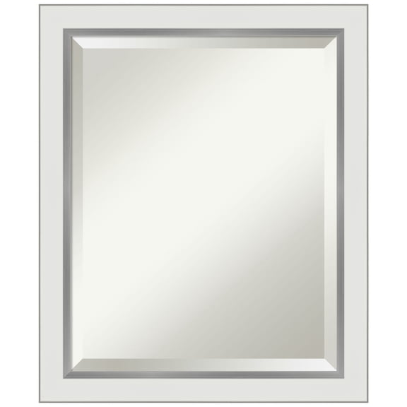 Amanti Art DSW4593047 White 23-1/8" X 19-1/8" Modern Rectangular Beveled Polystyrene