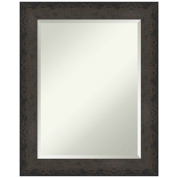 Amanti Art Dappled Black Brown Beveled Wood Wall Mirror 29.5 x 23.5 in.