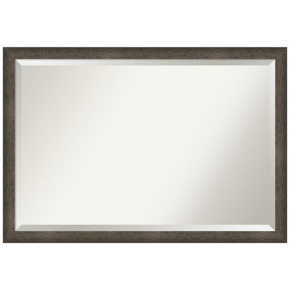 Amanti Art Dappled Light Bronze Narrow Beveled Wood Wall Mirror 26.75 x 38.75 in.