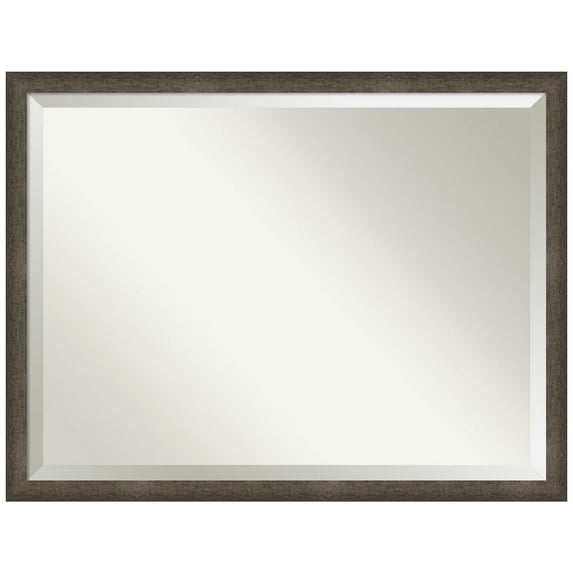 Amanti Art Dappled Light Bronze Narrow Beveled Wood Wall Mirror 32.75 x 42.75 in.