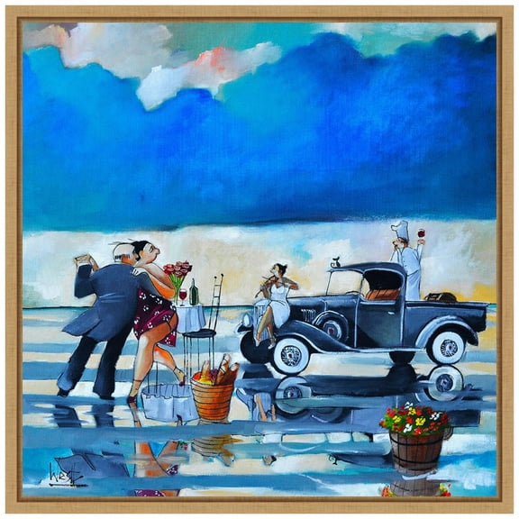 Amanti Art Date Night One Framed Canvas Wall Art Print