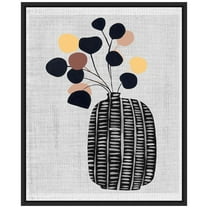 Amanti Art Decorated Vase with Plant III Framed Canvas Wall Art Print