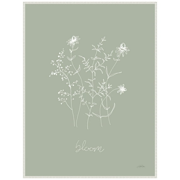 Amanti Art Delicate Wildflowers III Framed Canvas Wall Art Print