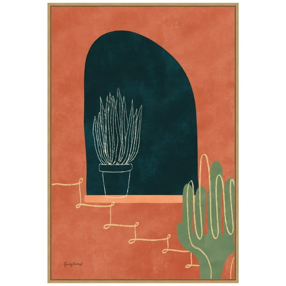 Amanti Art Desert Succulents Framed Canvas Wall Art Print