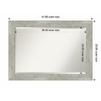 Amanti Art Dove Greywash Beveled Wood Wall Mirror 30 x 42 in.