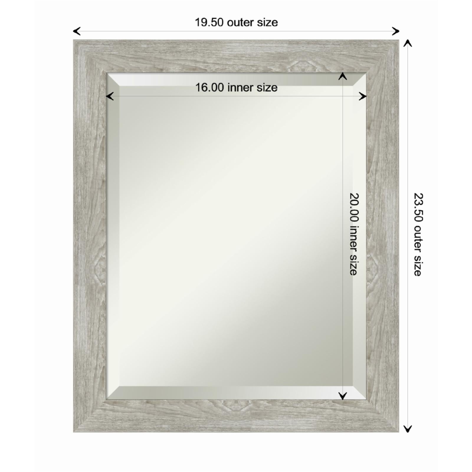24" x 20" Graywash Beveled Wall Mirror with Polystyrene Frame